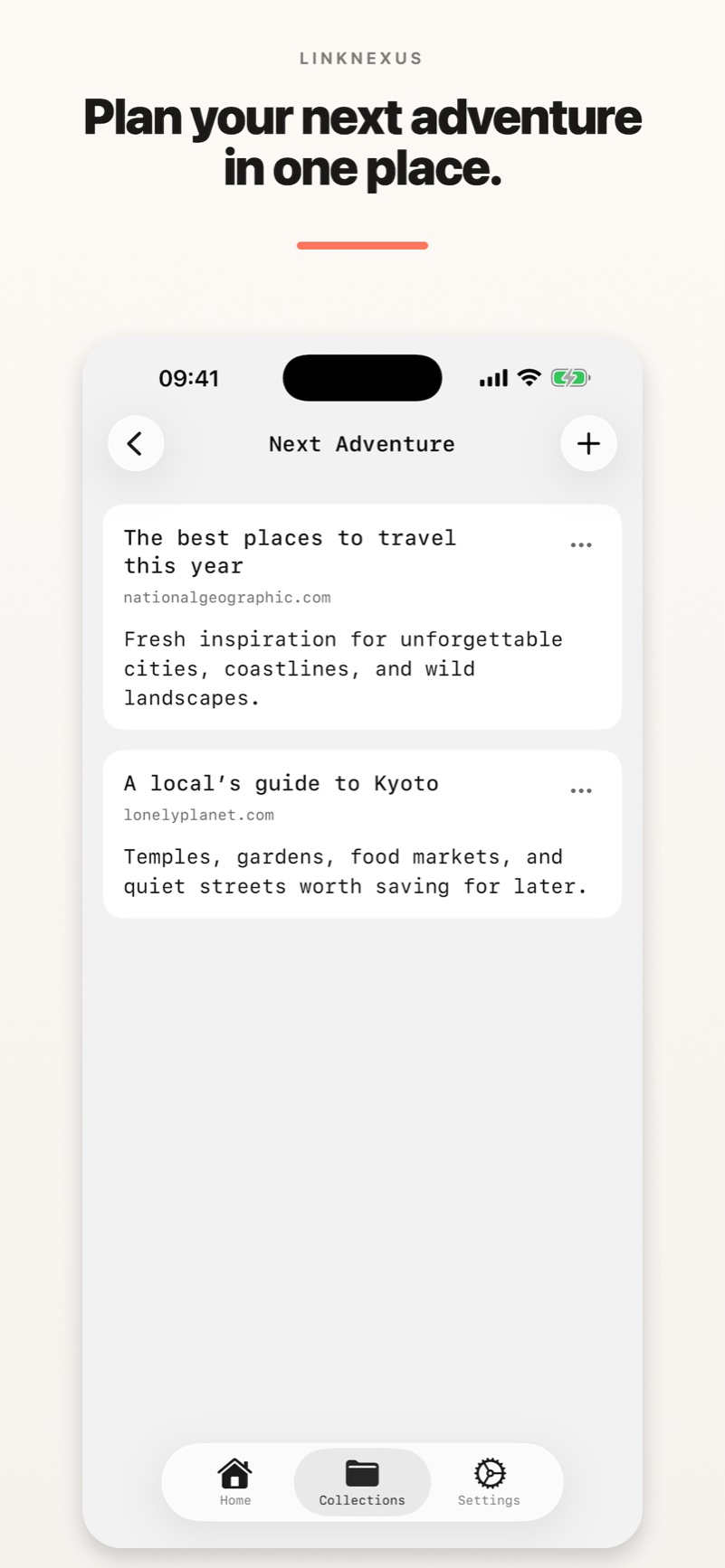 LinkNexus travel collection for planning adventures