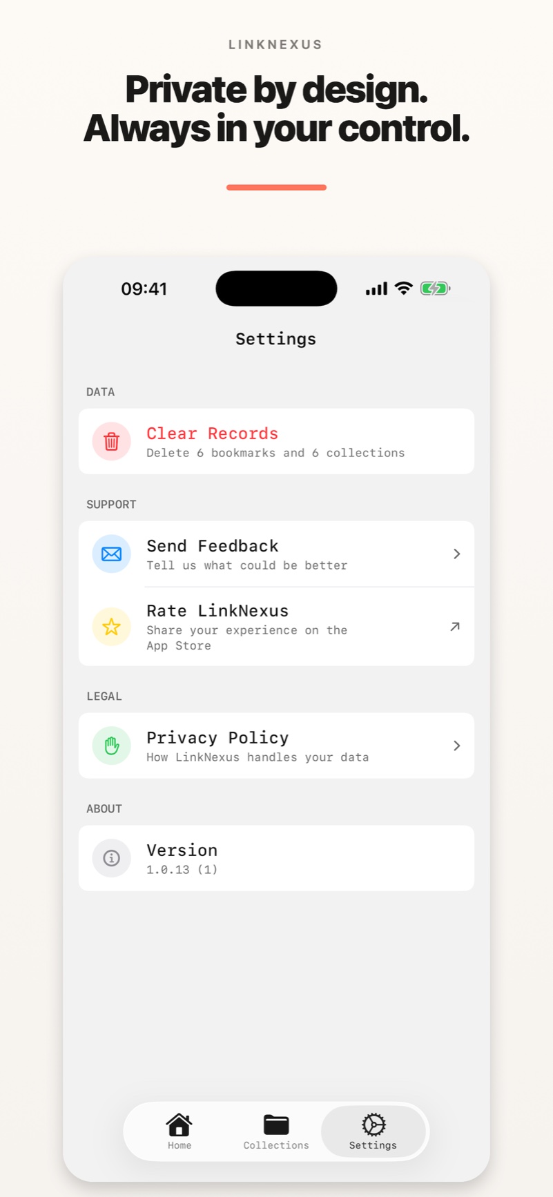 LinkNexus privacy and data controls
